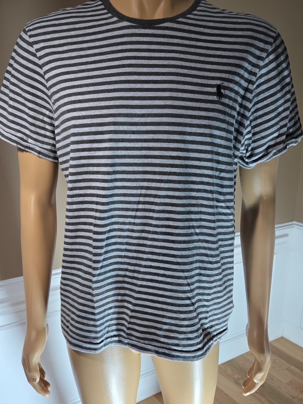 Ralph Lauren Black & White Striped Crewneck Tee